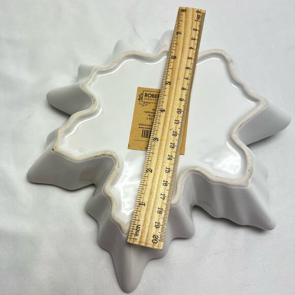 Robert Stanley Collection Fall Tableware Ceramic Leaf Dish Ivory With Gold Trim - Picture 6 of 8